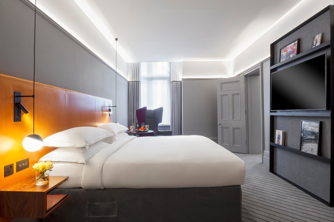 inside a bedroom of Andaz hotel