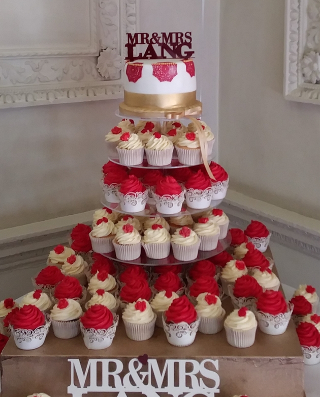 Cupcake wedding cake created by Vanilla Teas