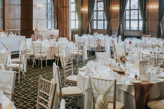 The Vermont Hotel's wedding reception space