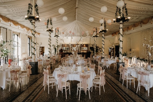 Hanging lanterns and florals