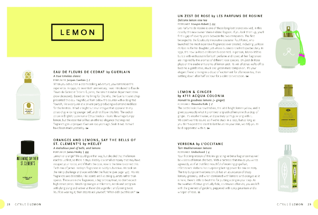Lemon themed page from The Perfume companion