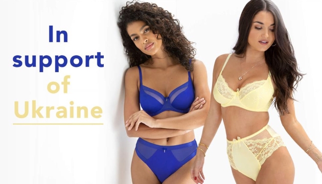 Models wearing Pour Moi new lingerie ranges with revenue being donated to Ukraine