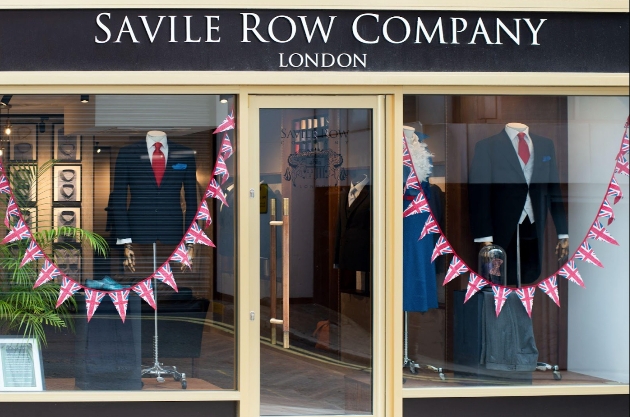 Exterior of the Savile Row shop window